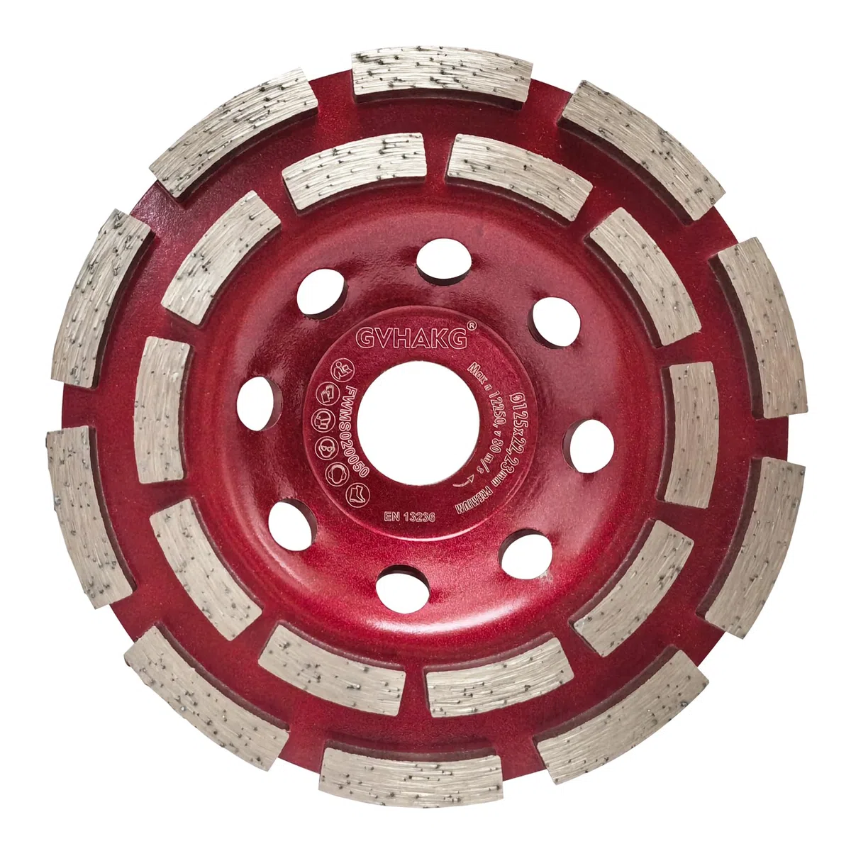 Meule diamantée 125 mm × 22,23 mm, double rangée pour béton, pierre, pierre naturelle, colle à carrelage, granit et maçonnerie