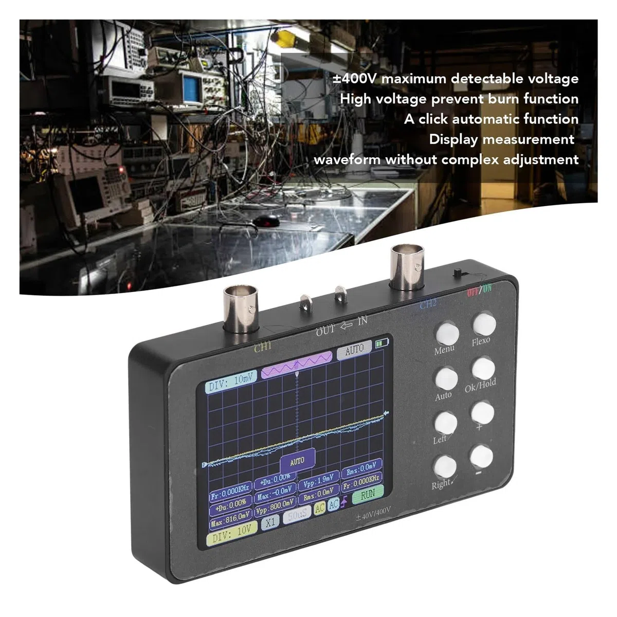 Oscilloscope numérique Portable, mémoire de 20 KO, Forme d'onde Compressible, Parfait for Une Utilisation Industrielle