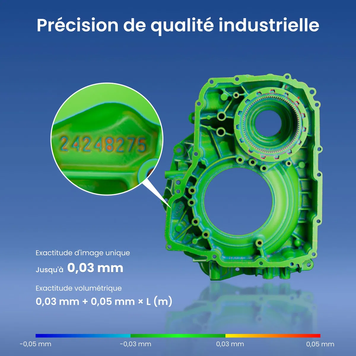 Revopoint POP 4 Scanner 3D, Laser Bleu 0.03mm, Segmentation IA, Standard