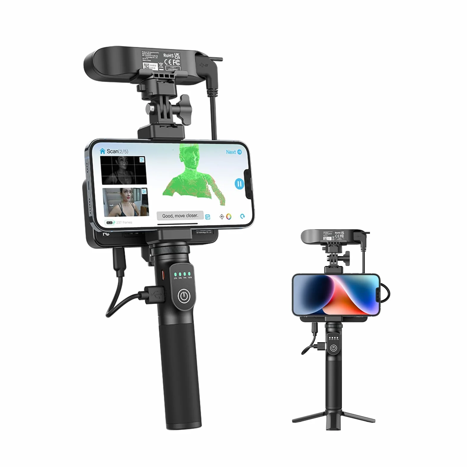 Creality CR-Scan Ferret Pro Scanner 3D pour impression 3D avec scan sans fil et suivi anti-tremblement, mise à niveau pour une numérisation rapide en couleur, précision de 0,1 mm, pour iOS, Android