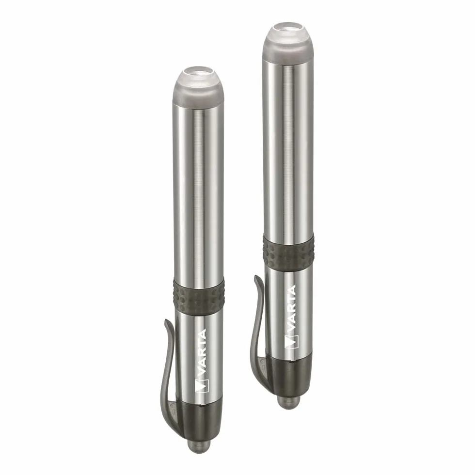 VARTA Lot de 2 lampes de diagnostic LED incl. 1x pile AAA, Pen Light, lampe pupille, lampe stylo extrêmement fine et légère, lampe de poche, pour une utilisation dans l'hôpital, les cabinets médicaux