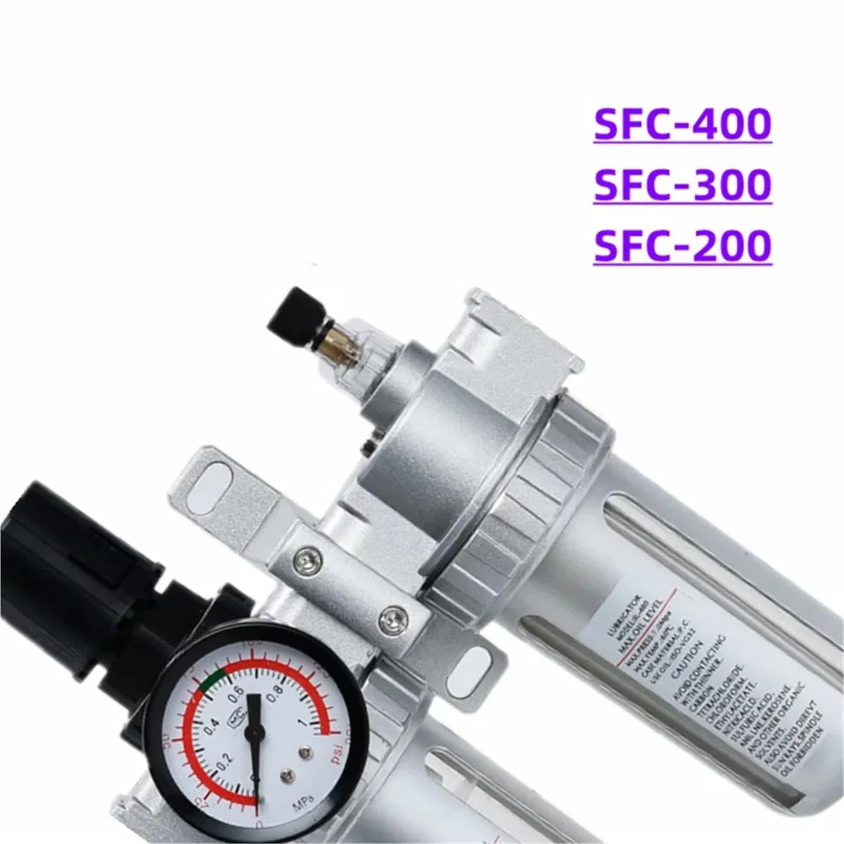 1 régulateur de filtre à air SFC-400 SFC-300 SFC-200 pour compresseur d'air, séparateur d'huile, eau, siphon de filtre, régulateur de vidange automatique (SFR avec PC 8 mm, -200)