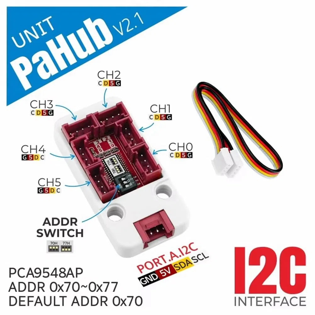Cenei PaHub V2.1 Unité Multiplexeur I2C Kit de Développement IoT Bus I2C 1 en 6 Extension Dipswitch Intégré PCA9548AP