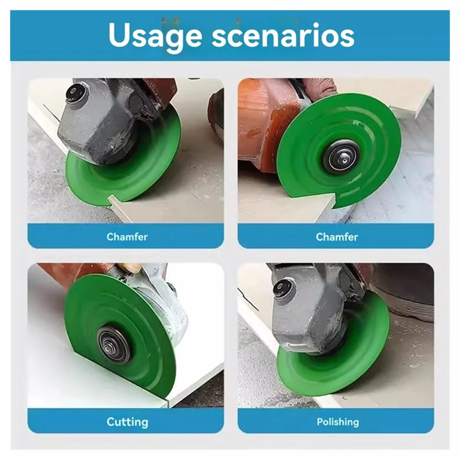 Disque de meulage pour dalles de pierre Lame de scie diamantée for coupe carrelage 115 mm vert 4 pièces