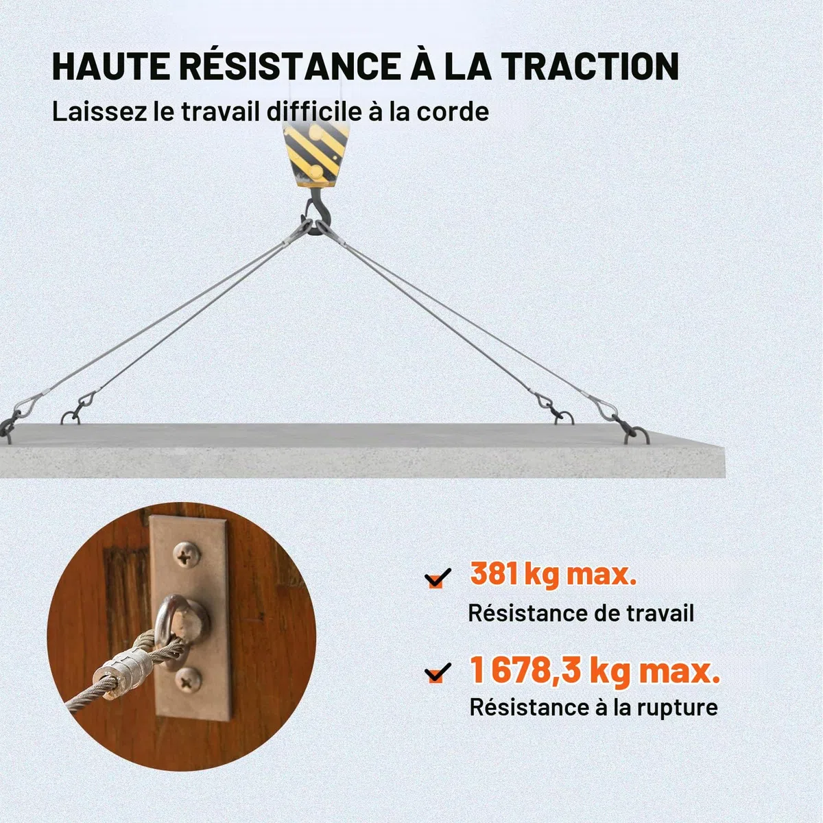 VEVOR Cable Inox 150 m Câble Métallique Acier Inoxydable 4,76 mm mm Bobine Fil de Suspension 7x19 Brins Résistance à Rupture 1678 kg pour Rampes d'Escalier Corde à Linge Suspendre Guirlande Lumineuse