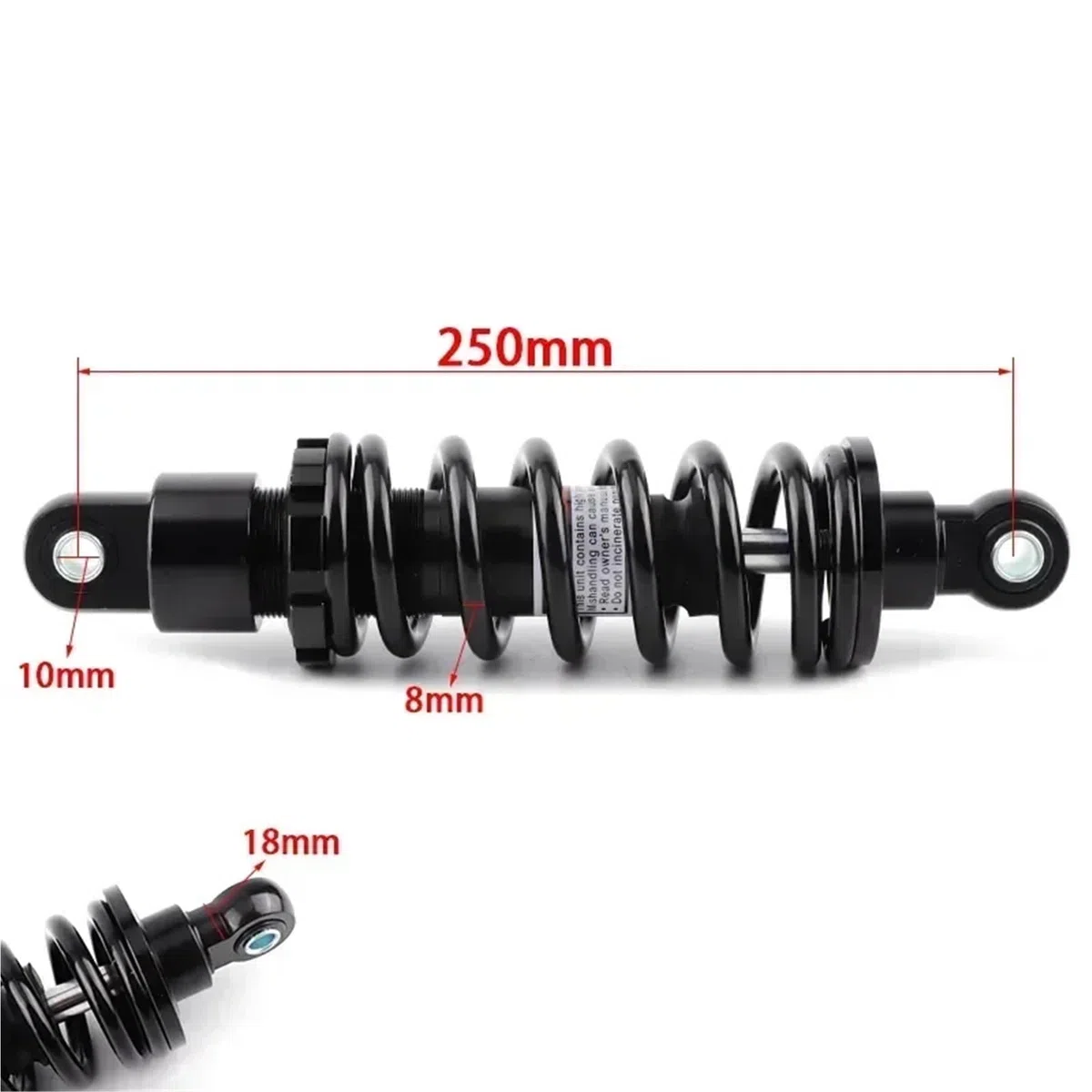 Suspension arrière 250 mm Amortisseur pneumatique 1 pièce