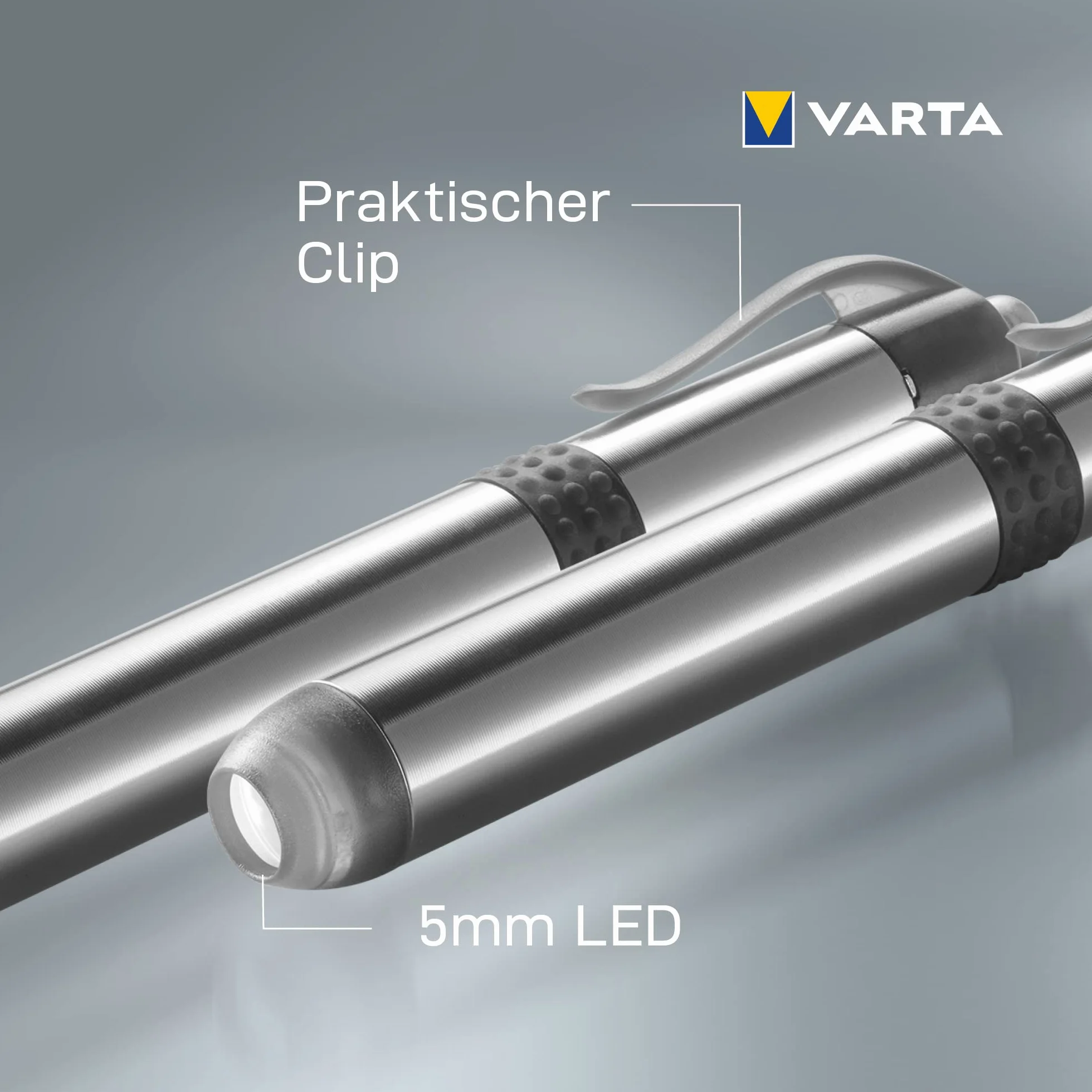 VARTA Lot de 2 lampes de diagnostic LED incl. 1x pile AAA, Pen Light, lampe pupille, lampe stylo extrêmement fine et légère, lampe de poche, pour une utilisation dans l'hôpital, les cabinets médicaux