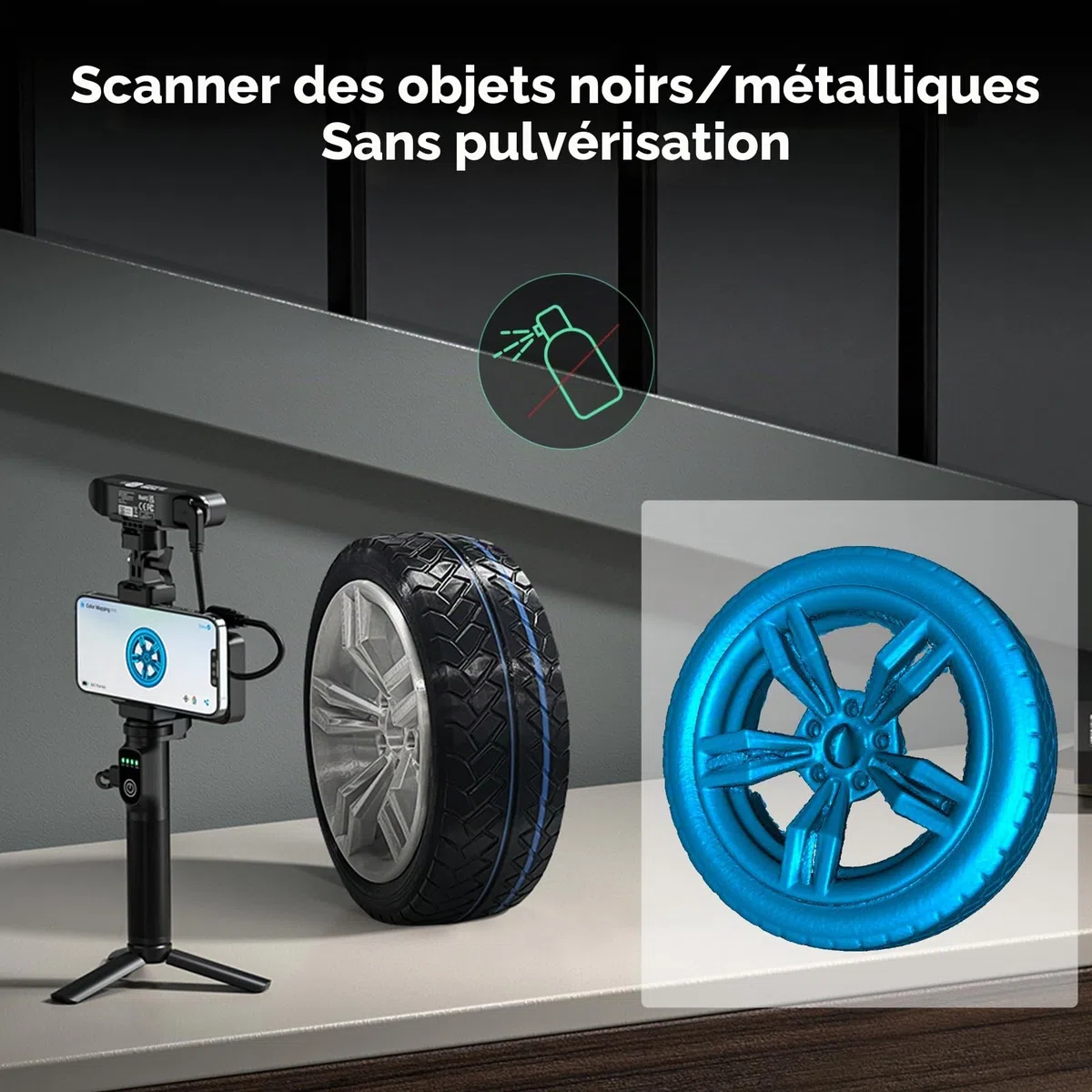 Creality CR-Scan Ferret Pro Scanner 3D pour impression 3D avec scan sans fil et suivi anti-tremblement, mise à niveau pour une numérisation rapide en couleur, précision de 0,1 mm, pour iOS, Android
