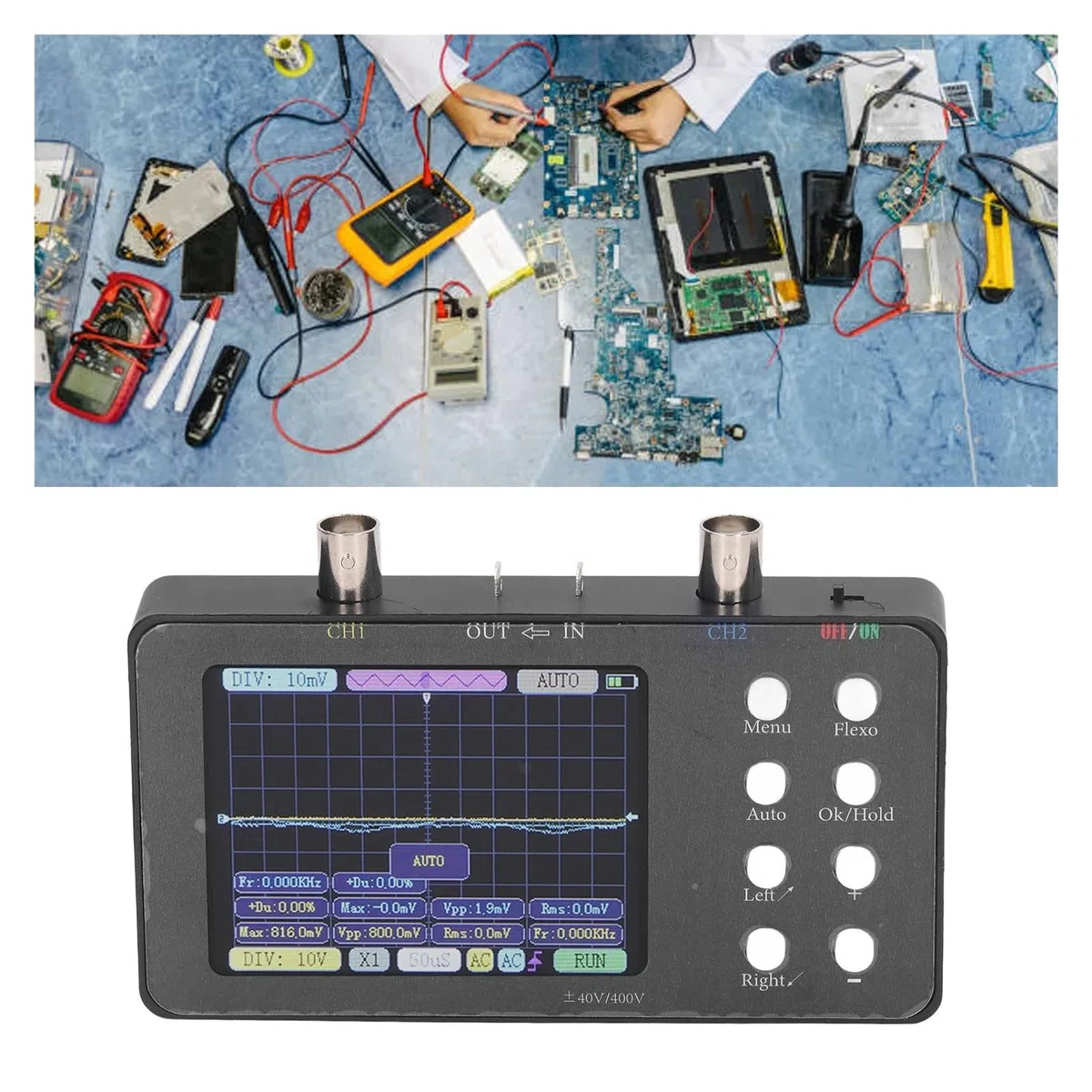 Oscilloscope numérique Portable, mémoire de 20 KO, Forme d'onde Compressible, Parfait for Une Utilisation Industrielle