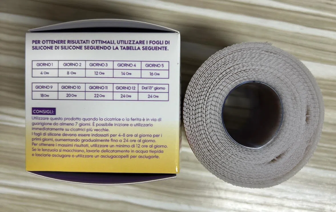 Pansement Silicone Cicatrice Pour les Cicatrices Causées par la Césarienne, la Chirurgie, les Brûlures, les Chéloïdes, l'acné, etc. Rouleau de Cicatrice en Silicone (4CMx340CM)