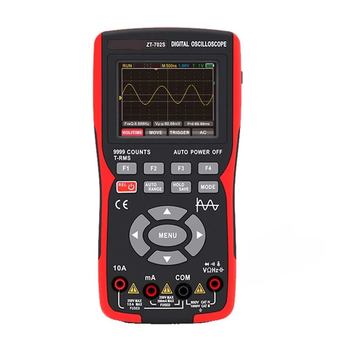 Oscilloscope numérique Portable 2 en 1 ZT-702S, multimètre Automobile, Canal Unique, Bande passante 10 MHz/Z, Enregistrement 64 KO