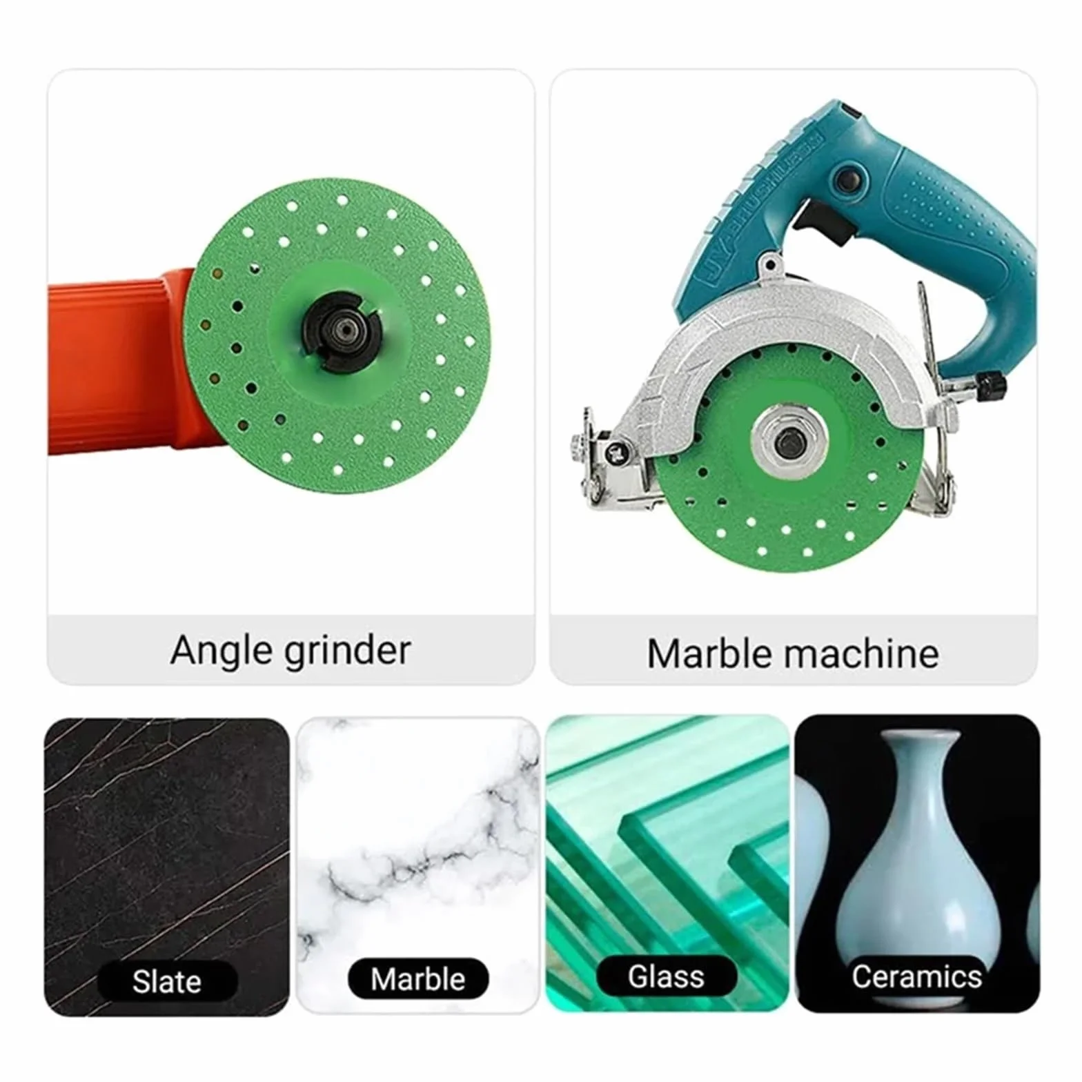 Disque de meulage pour dalles de pierre Lame de scie diamantée for coupe carrelage 115 mm vert 4 pièces