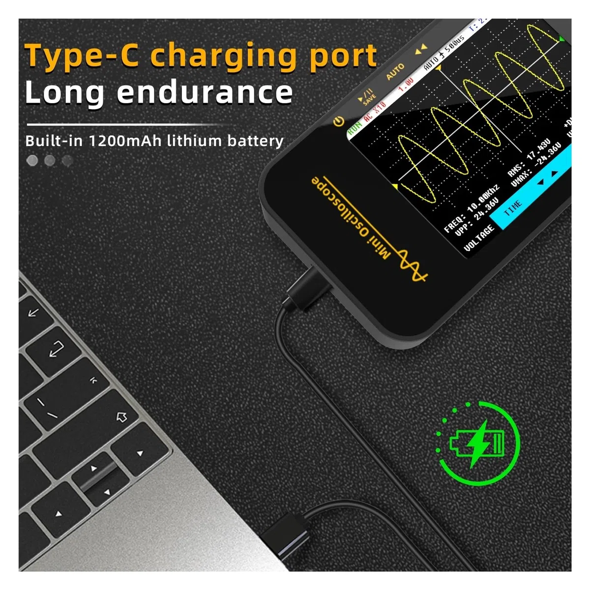 Oscilloscope portatif OT3 10MH/z/48MSa/s, Portable, for Automobile, Automatique, Normal, à déclenchement Unique, écran LCD TFT 3,2 Pouces, testeur numérique(OT3 (Standard))