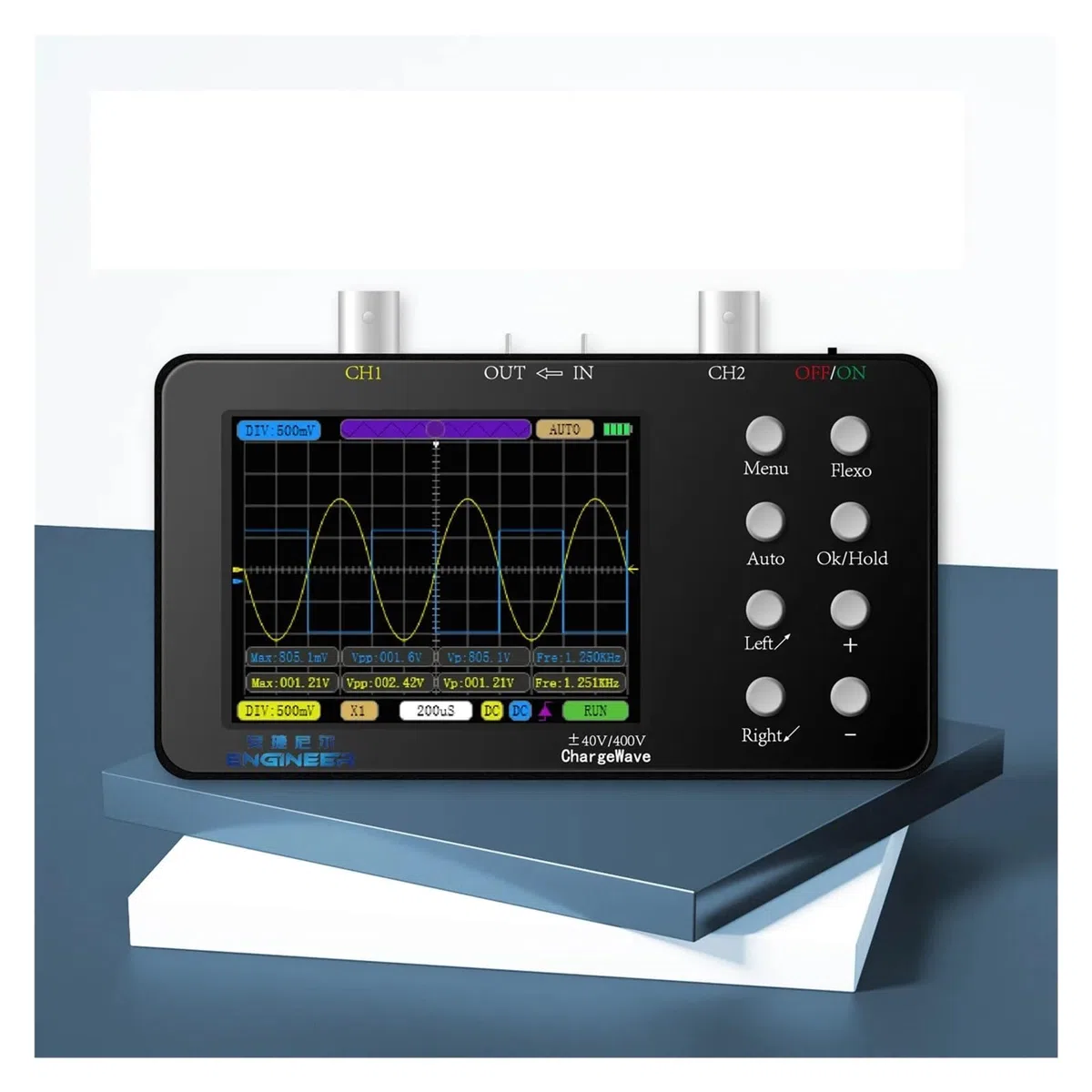 Oscilloscope numérique Portable à Double Canal for Outils de réparation électronique, Bande passante analogique 10 Mbit/s, fréquence d'échantillonnage 50 Mbit/s(Package C)