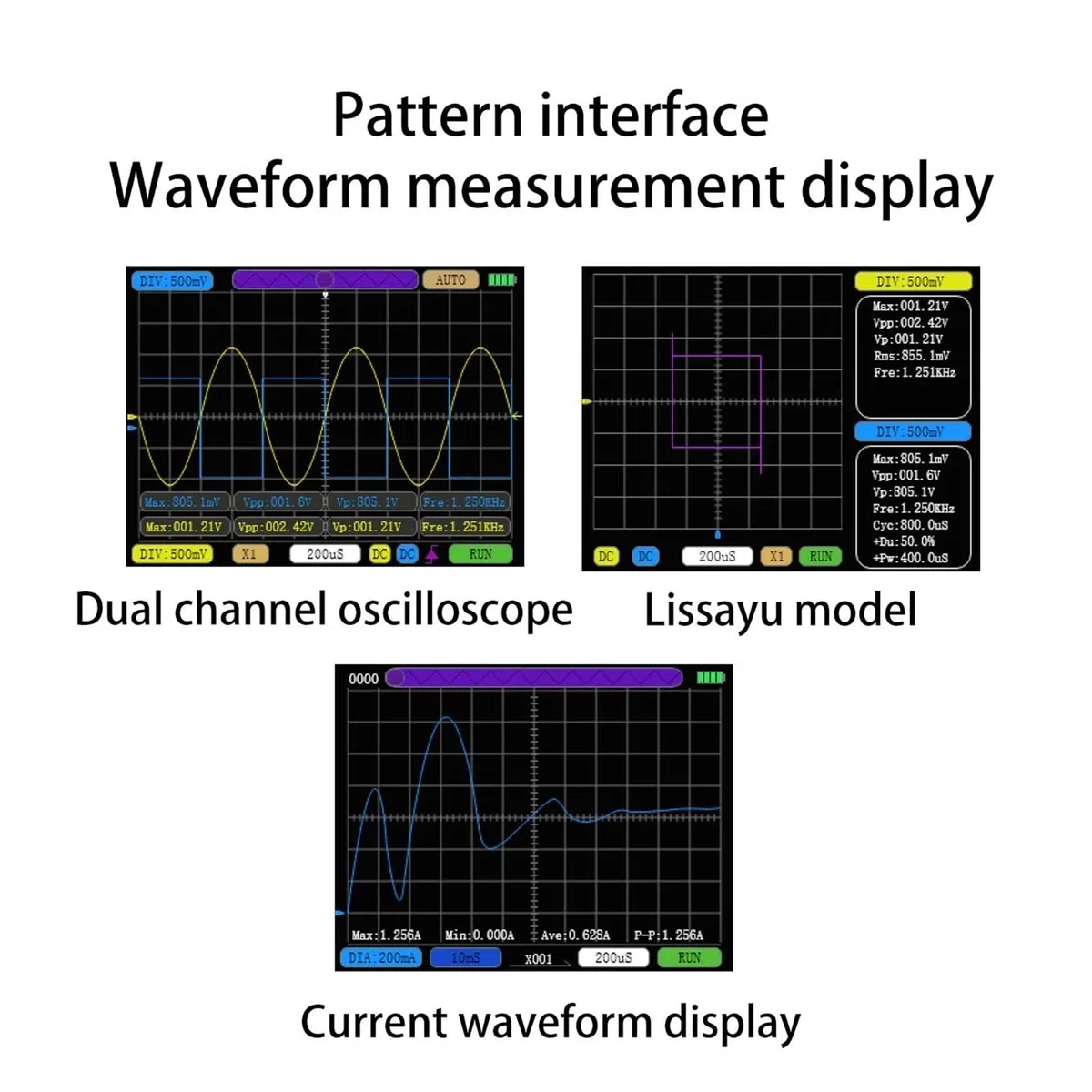 Oscilloscope numérique Portable à Deux canaux PWM 50 Mbit/s, fréquence d'échantillonnage 10 MHz/z, Bande passante analogique 2,5 kSa/s for Outils de réparation électronique