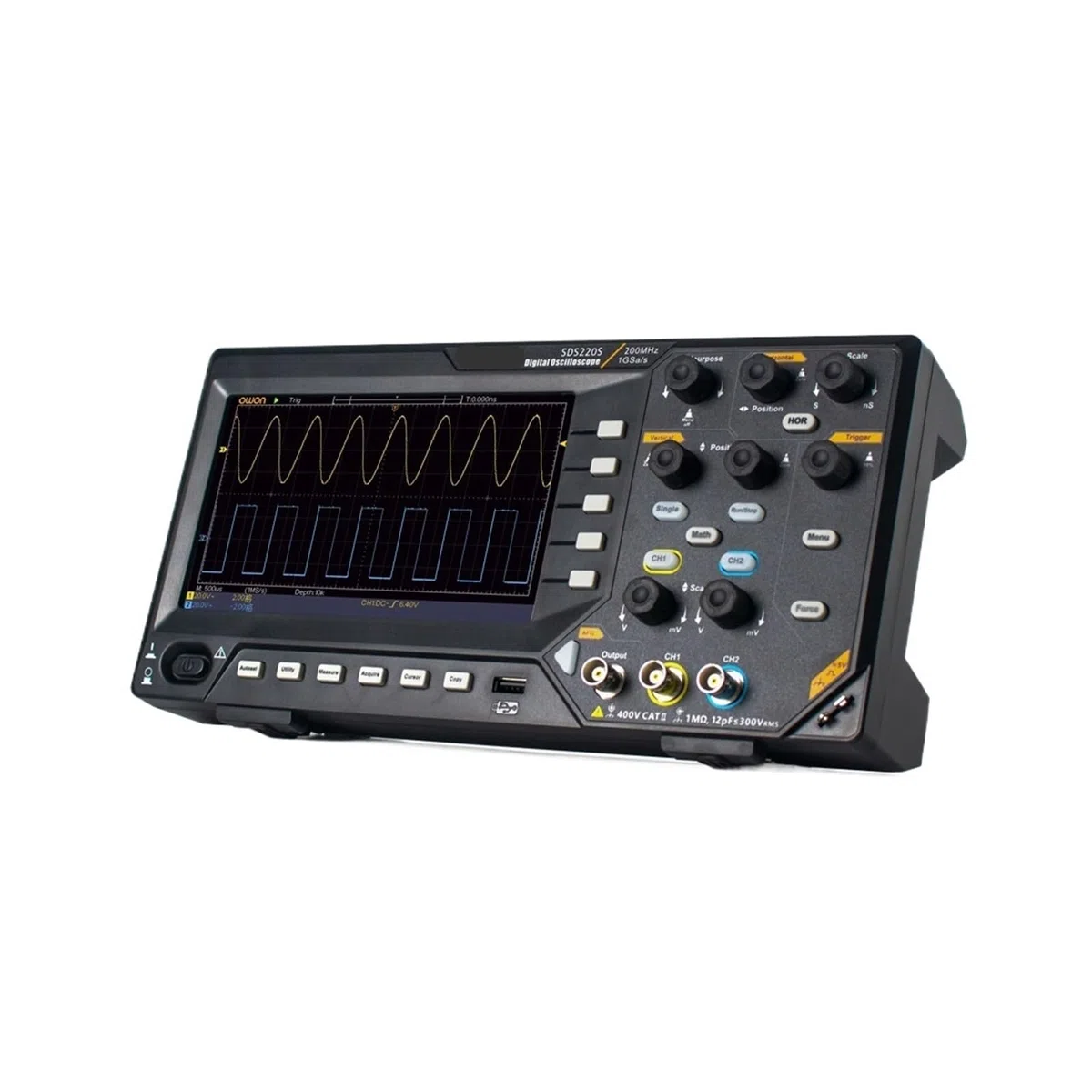 Oscilloscope à mémoire numérique SDS220 SDS220S, fréquence d'échantillonnage indépendante à 2 canaux de 1 Géch./s, bande passante de 200 MHz/z, longueur d'enregistrement de 20 Mbit/s, AWG(SDS220S)