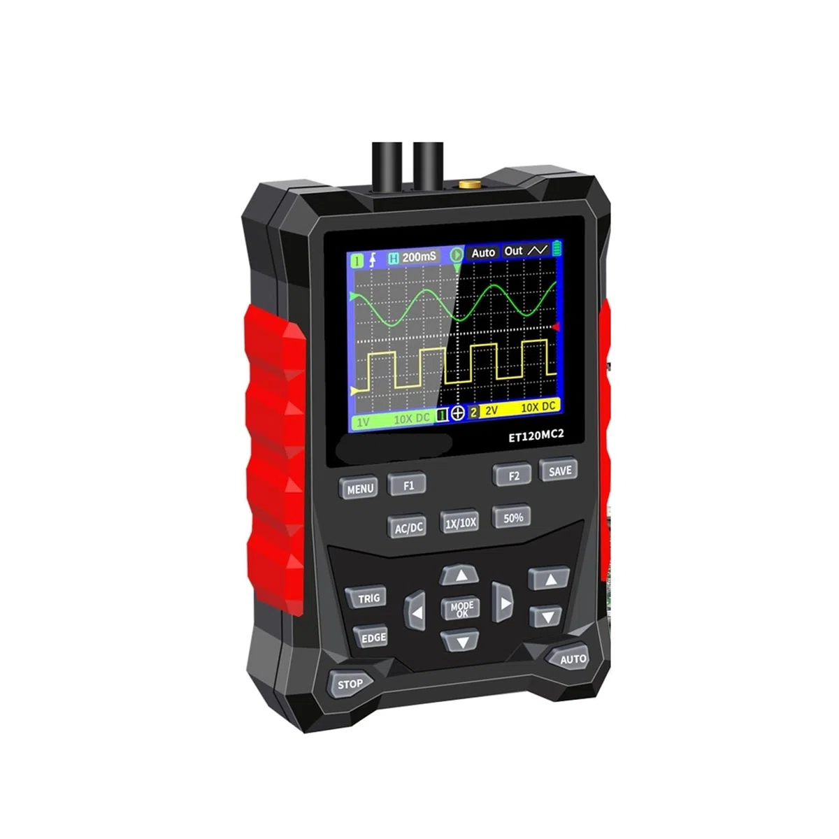 Générateur de signaux d'oscilloscope numérique Double Canal ET120MC2, 120 MH/z, 500 MSa/s, Mini oscilloscope Portable Automatique(ET120MC2)