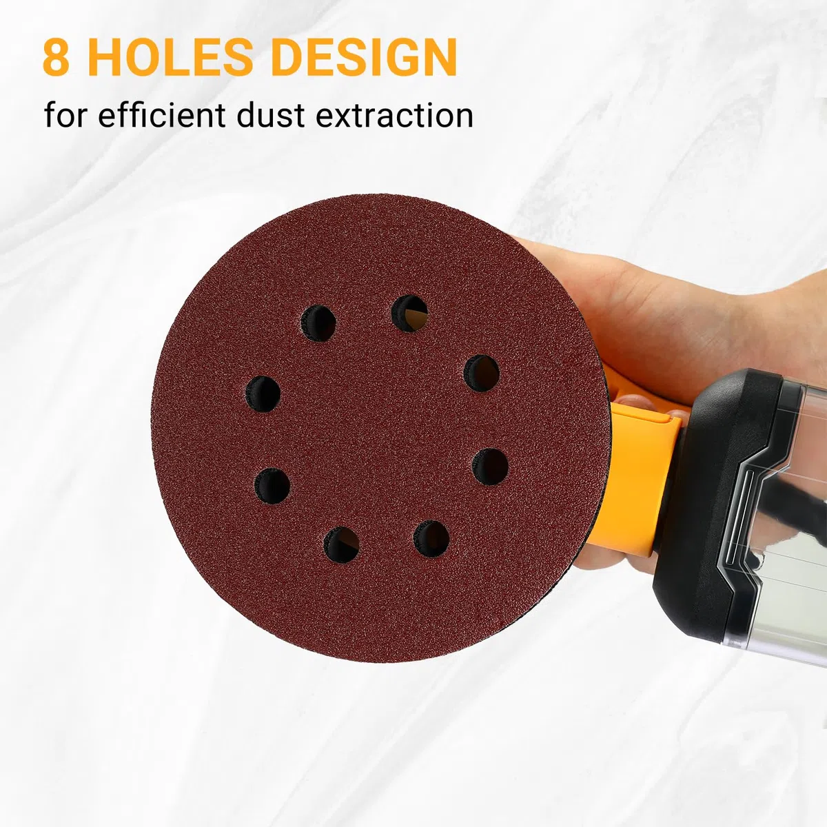 DEKOPRO Disque Abrasif 150 Pièces, 8 Trous Disques de Ponçage 125mm pour Ponceuse Orbitale Excentrique, grains 60, 80, 100, 120, 150, 180, 240, 320, 400, 600