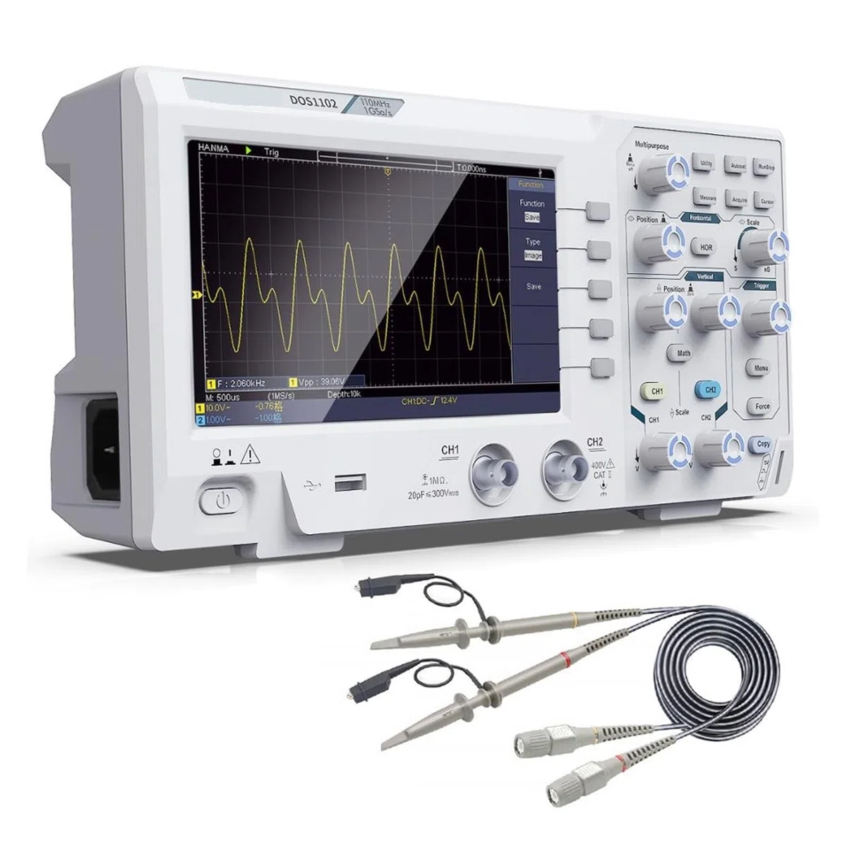 Oscilloscope numérique DOS1102, 100 MHz/z, 2 canaux, 1 Gsa/s, écran LCD TFT 7 Pouces, Meilleur Que Le kit d'oscilloscope AD1102cal+
