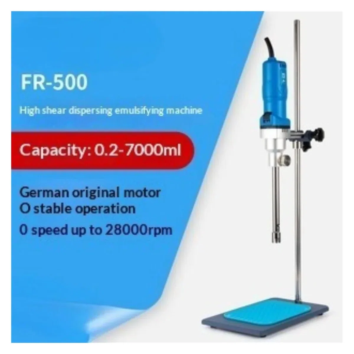 THF-500 numérique haute vitesse haute cisaillement dispersion émulsifiant homogénéisateur disperseur mélangeur de concassage 12-36G homogénéisateur de Dispersion Pour le bricolage(36G)