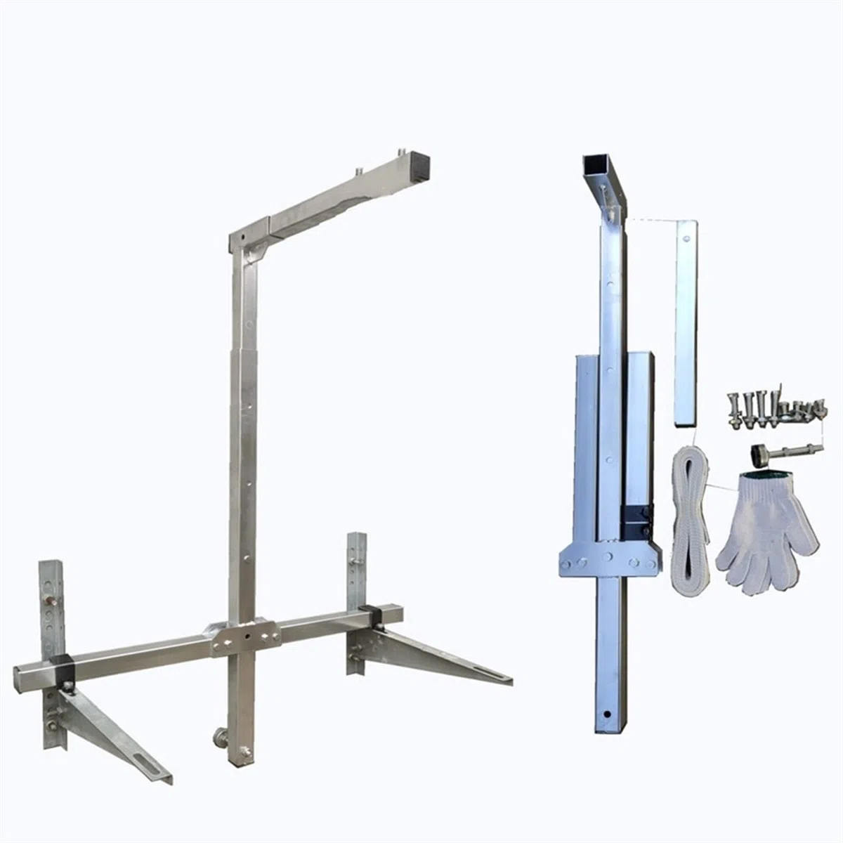 Grue De Levage pour Installation D'Unité Extérieure De Climatiseur, Treuil Manuel + Support Pliable, Supports Pliables De 1,3 CV Seulement