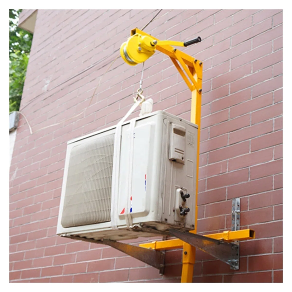 Treuil manuel autobloquant avec support, grue de levage manuelle pour installation extérieure AC, outil de levage robuste