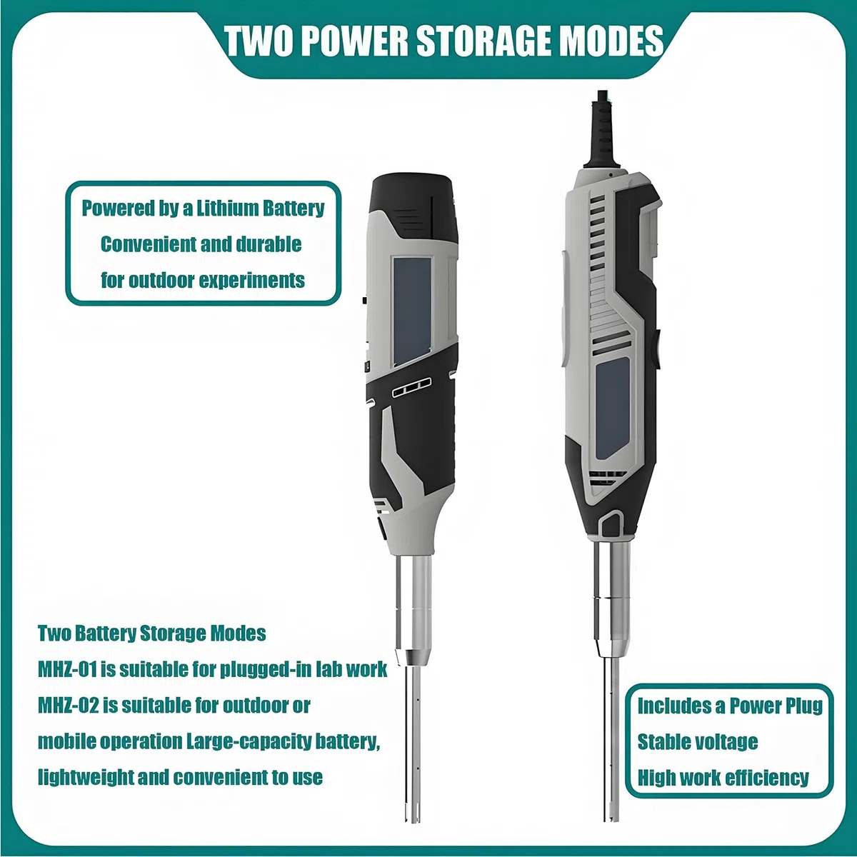 Homogénéisateur portatif, homogénéisateur de Tissus cellulaires à Grande Vitesse, émulsifiant dispersant,(6 Vitesses réglables), homogénéisateur dispersant à Grande Vitesse Charging-10mm+8mm