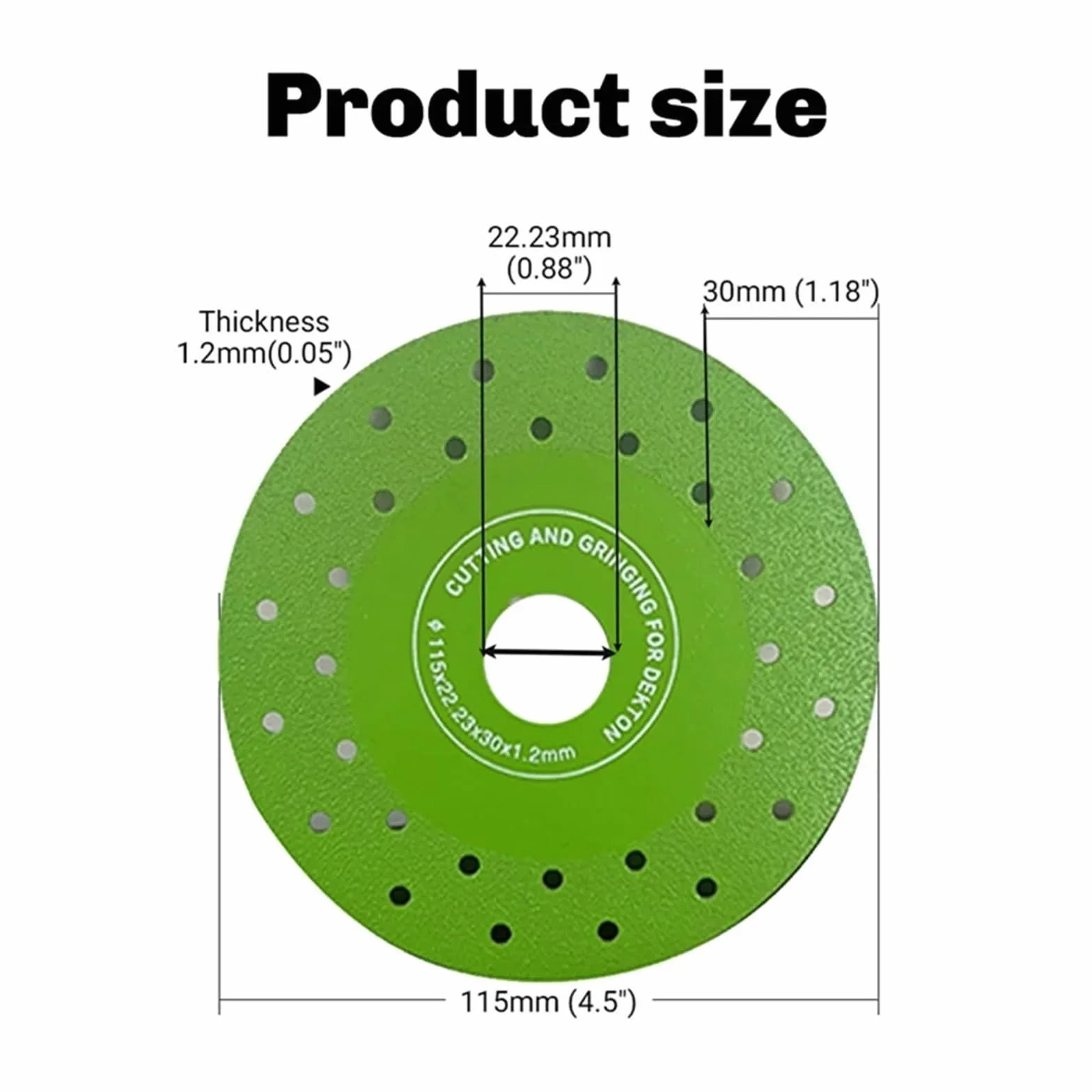 Disque de meulage pour dalles de pierre Lame de scie diamantée for coupe carrelage 115 mm vert 4 pièces
