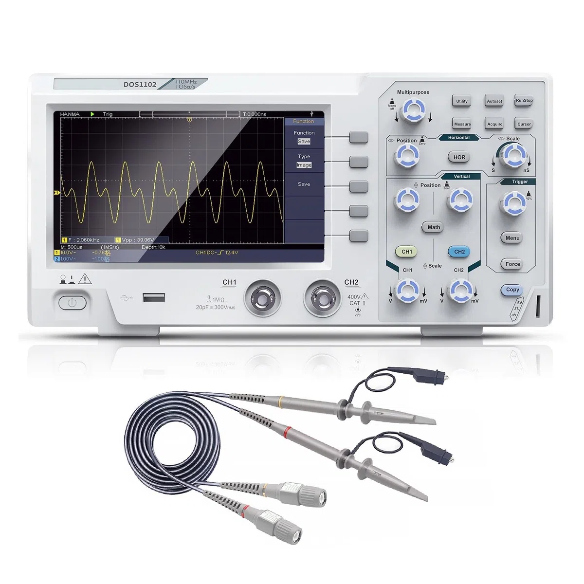 Oscilloscope numérique DOS1102, 100 MHz/z, 2 canaux, 1 Gsa/s, écran LCD TFT 7 Pouces, Meilleur Que Le kit d'oscilloscope AD1102cal+