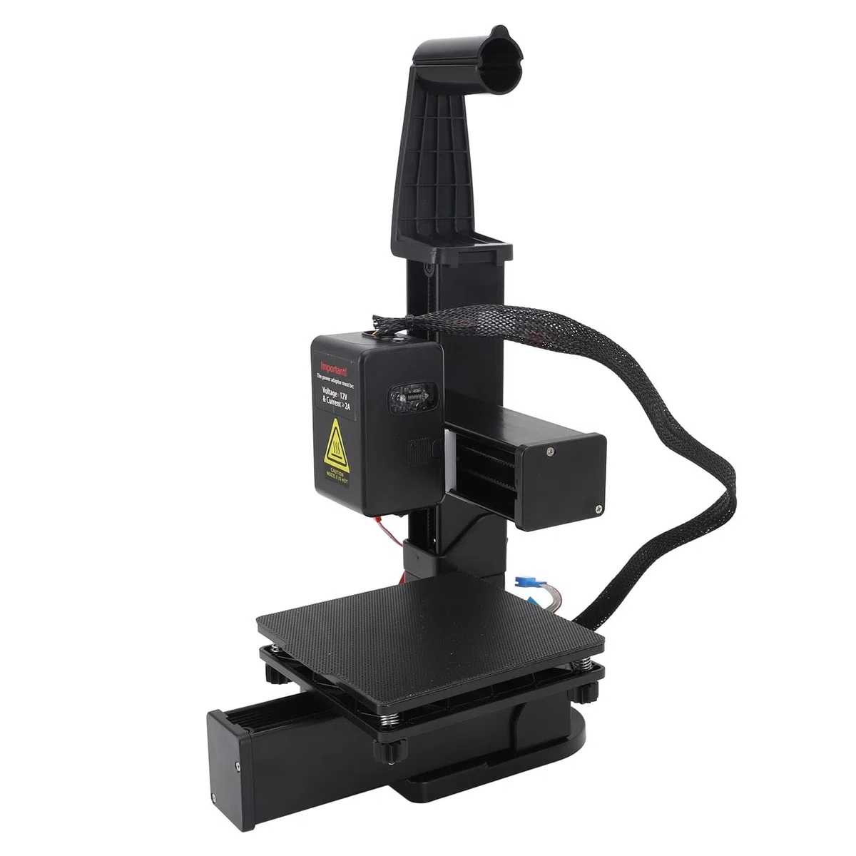 Wakects Imprimante 3D pour Débutant, Format d'impression Mini 4 X 4 X Pouces, Format STL 3D avec Support de Buse Entièrement Métallique, Filaments PLA et TPU, Projets éducatifs (Black)