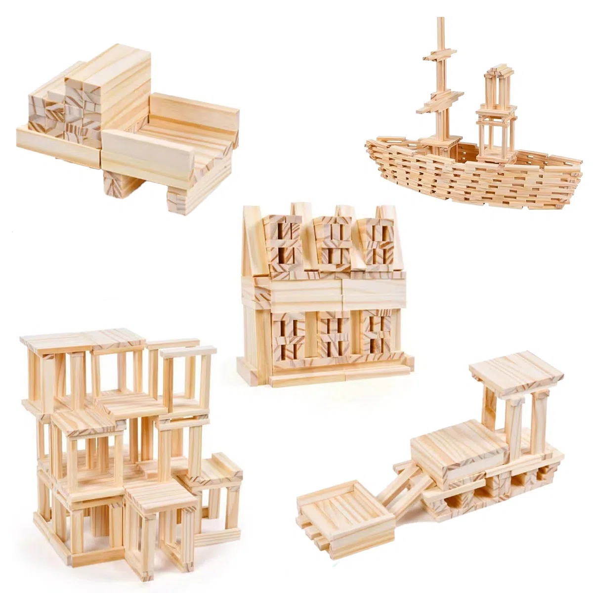 Ensemble de 30 Pièces, Planches Rectangulaires en Bois de pin Bois Non Fini 112 x 22 x 8 mm, pour Bricolage, Décoration, Construction et Lambris