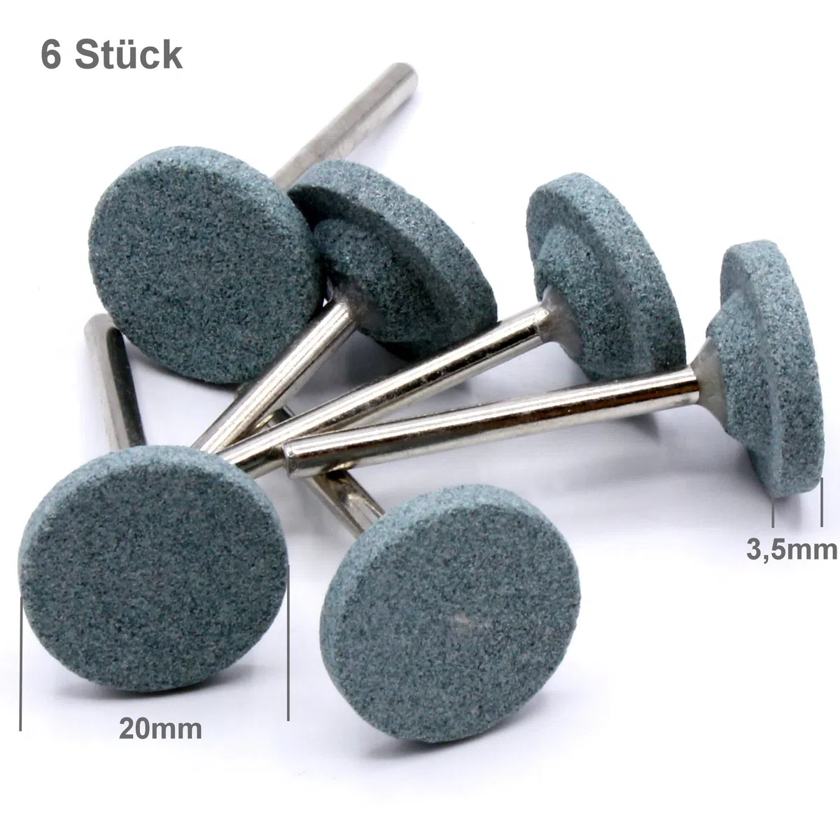 6 x Disque abrasif Meules carbure de silicium Ø 20 x 3,5 mm pour meuleuse Dremel, Proxxon Accessoires Pierre à aiguiser Affûteur Outil multifonction