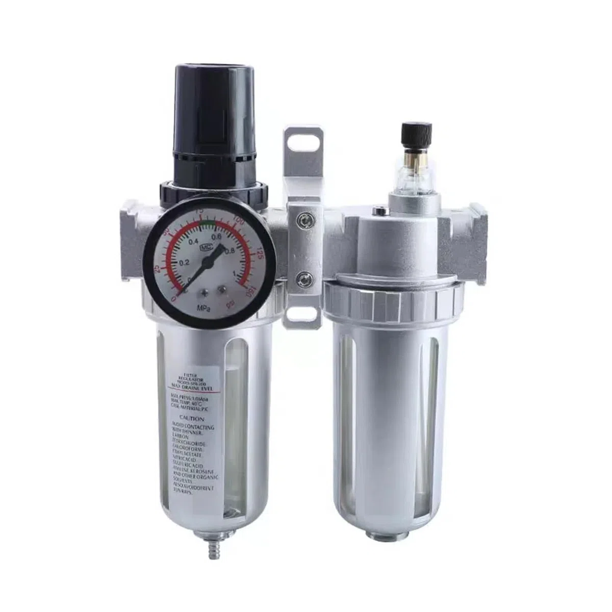1 régulateur de filtre à air SFC-400 SFC-300 SFC-200 pour compresseur d'air, séparateur d'huile, eau, siphon de filtre, régulateur de vidange automatique (SFR avec PC 8 mm, -200)