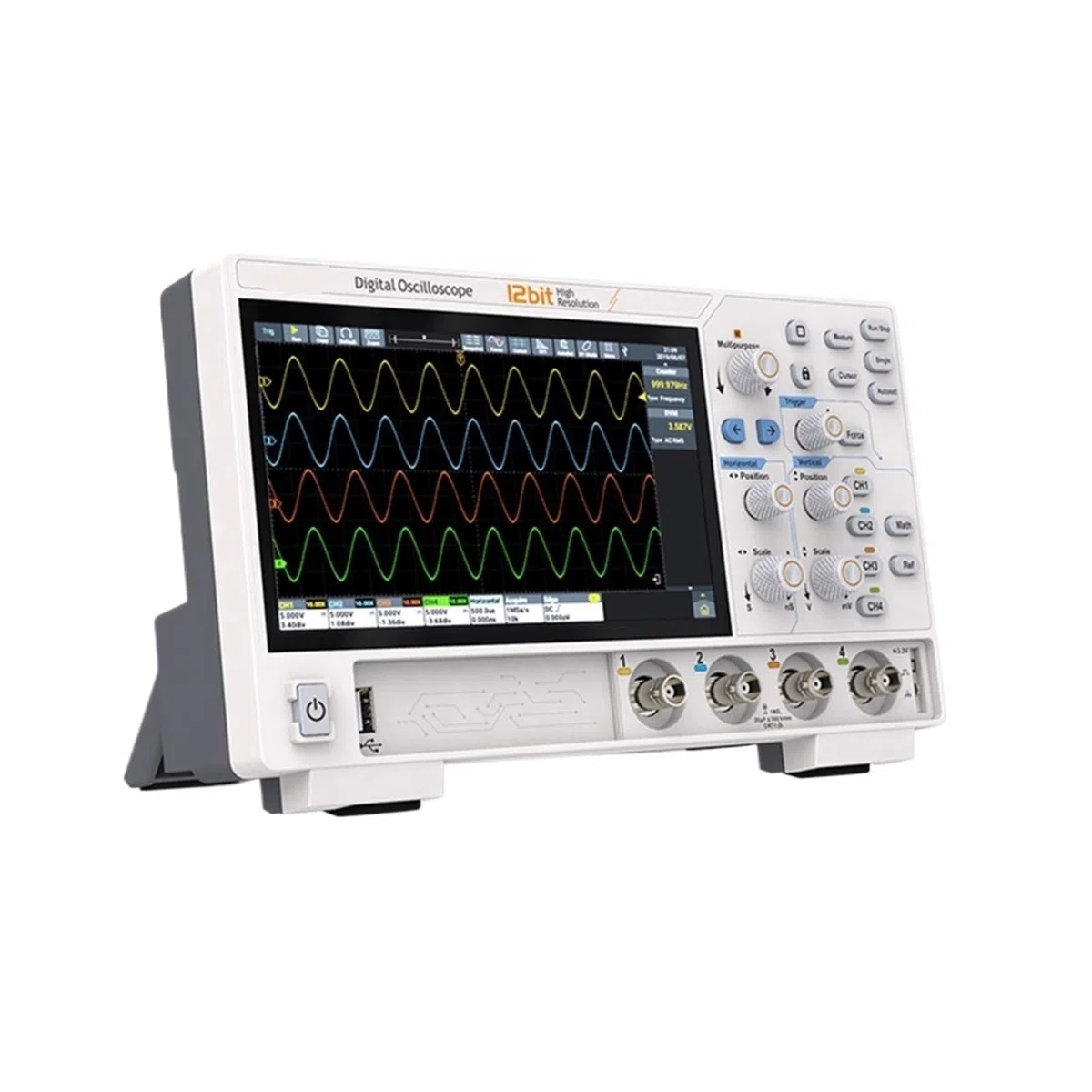 Oscilloscope numérique 12 Bits série ADS800A, Bande passante 200 MHz/z, fréquence d'échantillonnage 1,25 Géch/s, 50 Mbit/s, Profondeur de Stockage 700000 W/s, Forme d'onde(ADS822A)